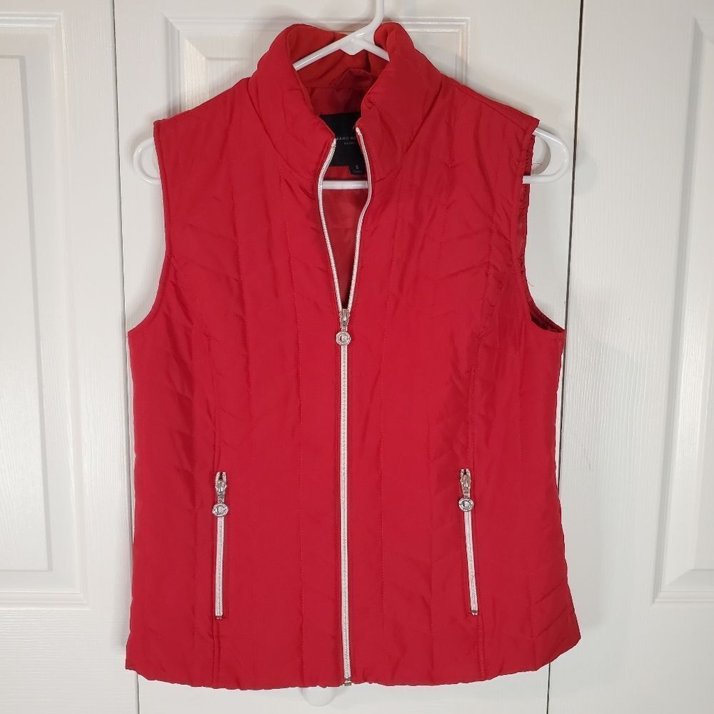 Marc New York Andrew Marc Bright Red Quilted Winter Vest Women's Size Small